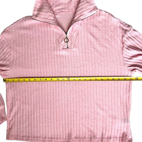 Pale Pink Sweater Women's Large Dusty Rose Velvety‎ Long Sleeve Romantic Winter - Picture 9 of 14